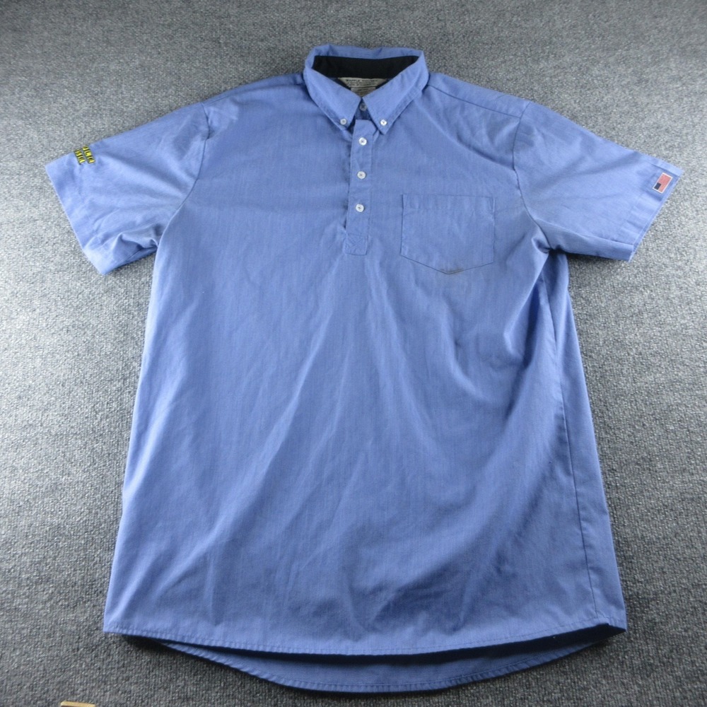 Waffle House Shirt Mens Large‎ Blue Short Sleeve Button Up Uniform Workwear